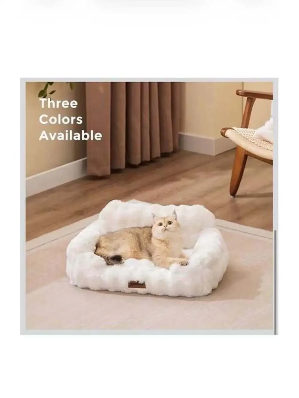 Large Orthopedic Dog Sofa Bed - Grey Fluffy Faux Fur, Washable - New in Box